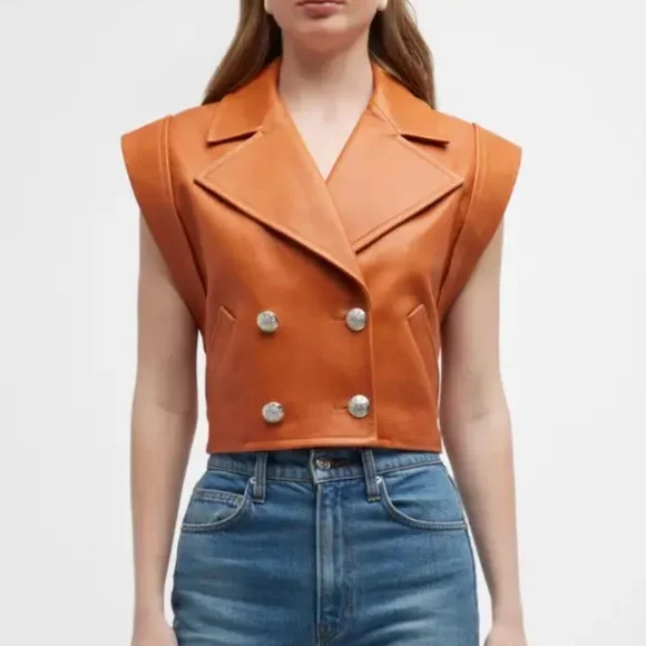 Veronica Beard Rixey Leather Vest - Picture 1 of 4